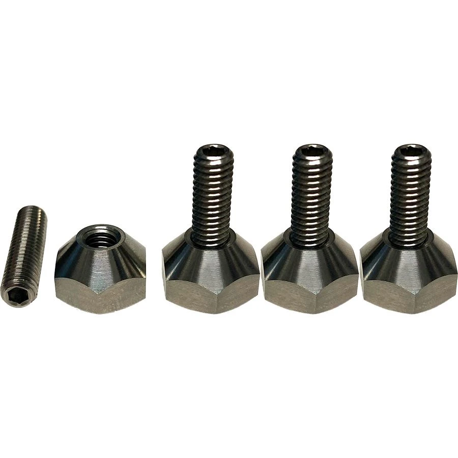 Foilite - M6 Titanium Hydrofoil Cone Nut Set - 4 Cone Nuts And 4 M6 Studs 1 Foilite - M6 Titanium Hydrofoil Cone Nut Set - 4 Cone Nuts And 4 M6 Studs