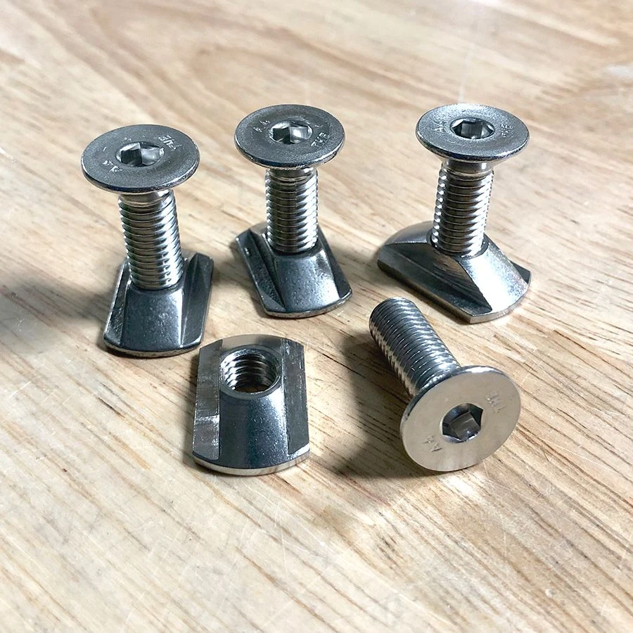 M8 Hydrofoil Stainless Steel Track Nuts(4) And M8 X 25mm Mounting Screws(4) 1 M8 Hydrofoil Stainless Steel Track Nuts(4) And M8 X 25mm Mounting Screws(4)