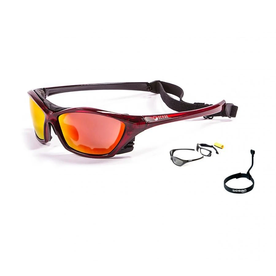 Ocean Lake Garda Kiteboarding Water Shades - Red Transparent W/Red Revo Lens 2 Ocean Lake Garda Kiteboarding Water Shades - Red Transparent W/Red Revo Lens - Image 2