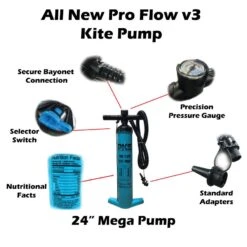 PKS Pro Flow V3 XL Kite Pump With PSI Meter 24" 7 PKS Pro Flow V3 XL Kite Pump With PSI Meter 24" -Kite Boarding Shop pks 2020 pro flow v3 mega pump 4